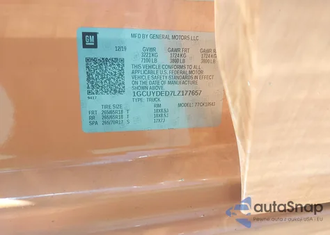 2020 Chevrolet Silverado 4Wd Short Bed Lt из США, поврежденный, VIN 1GCUYDED7LZ177657